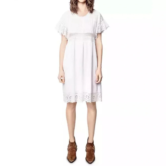 Zadig & Voltaire Lace Trimmed High Waist Dress - Picture 1 of 11